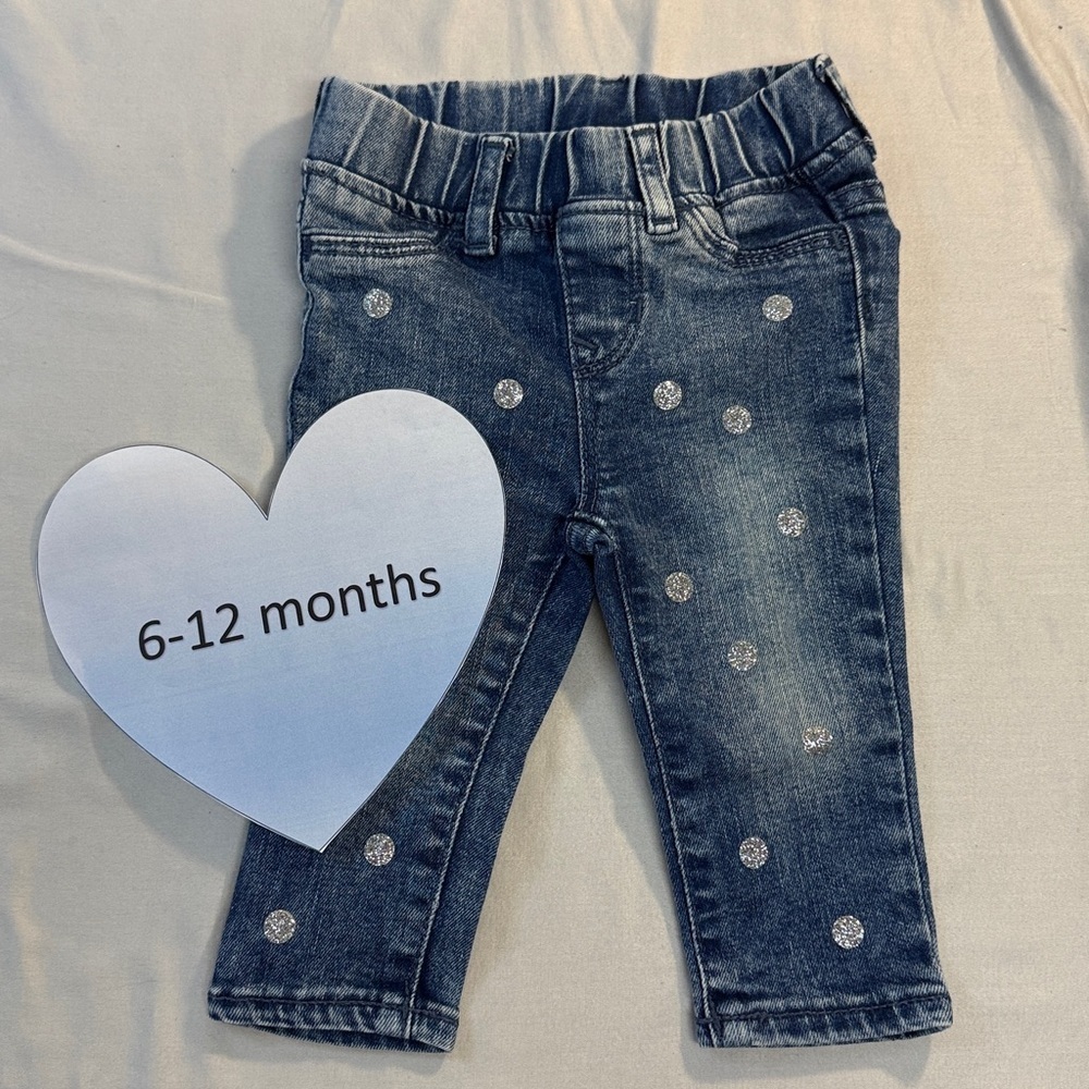 GAP - Denim Jeans with Silver Polka Dots